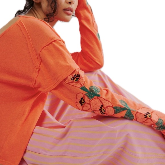 Free People | Not Your Poppys Long-Sleeve Tee NWOT - Picture 4 of 4